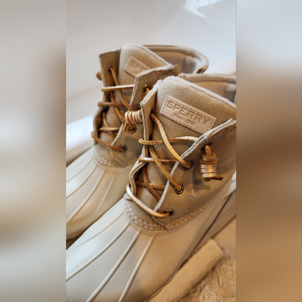 Sperry Tan Winter Rain Boots